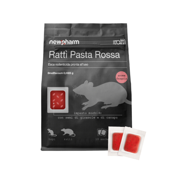 Rattì Pasta Rossa – طُعم روديستيسايد بنكهة الفراولة لمكافحة القوارض